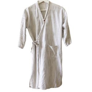 Kimono Style Linen Wrap Dresss